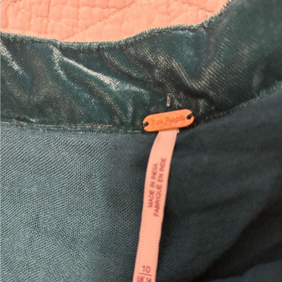 Free People Emerald Green Velvet Skirt 10 - Picture 6 of 6